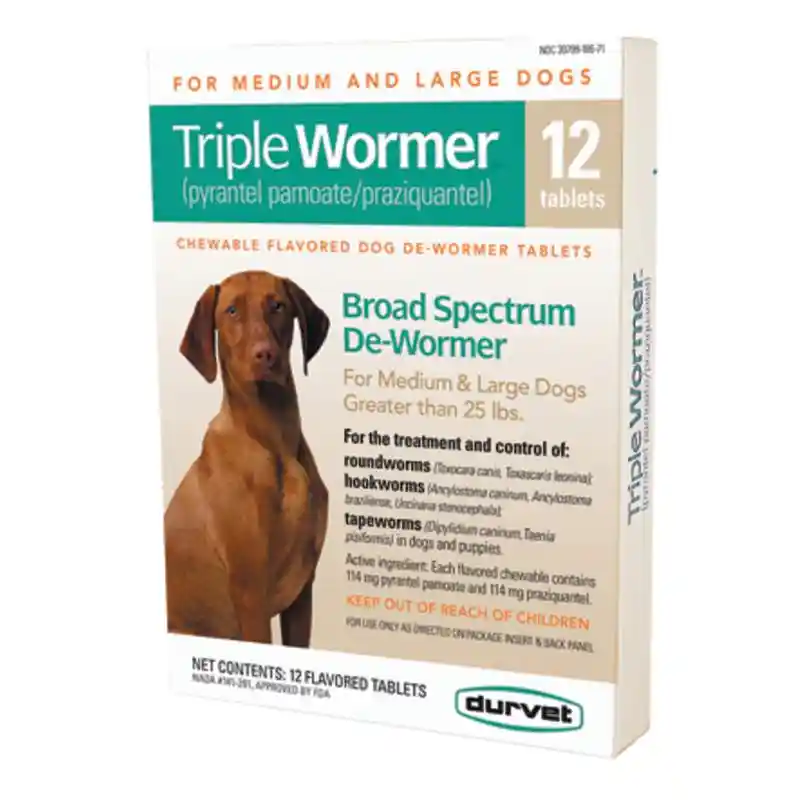 TRIPLE WORMER M/L DOG 12 CT