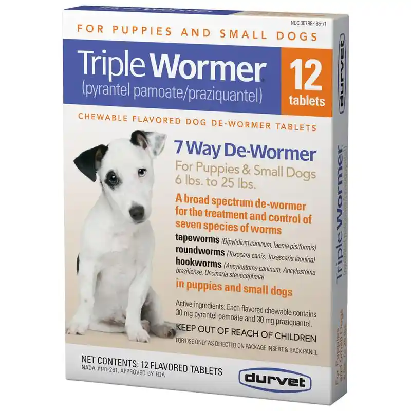 TRIPLE WORMER PUPPY SM DOG 12 CT
