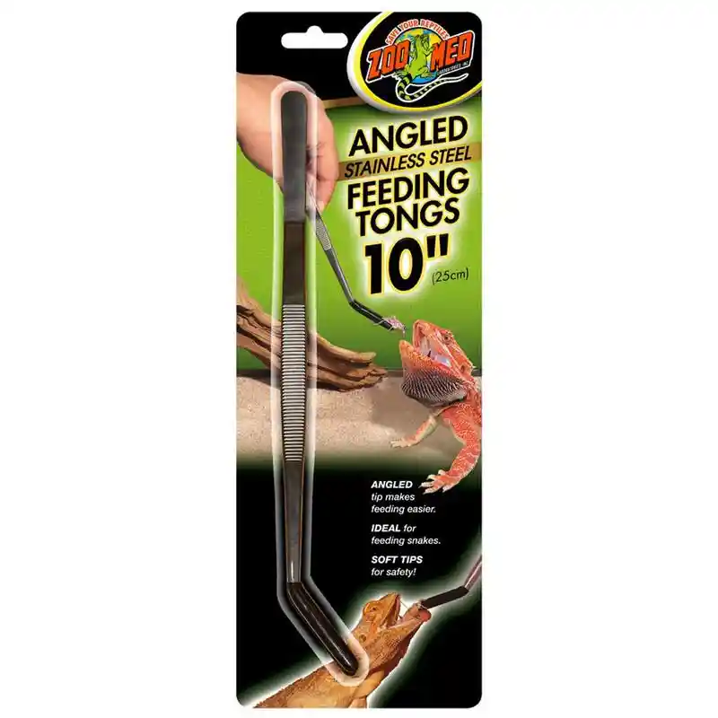 FEEDING SS TONGS ANGLED 10"