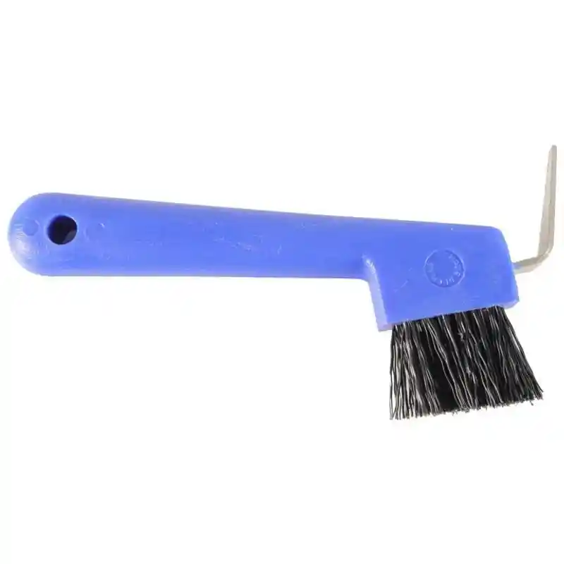 HOOF PICK W/BRUSH BLUE 7"