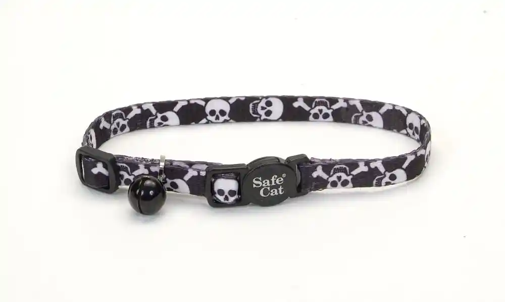 SAFECAT BLK SKULLS COLLAR