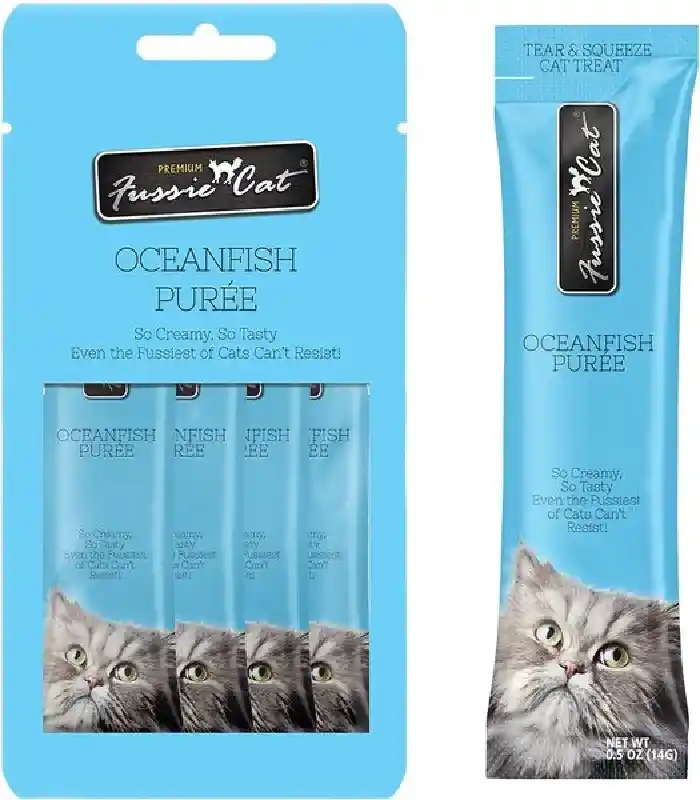 FUSSIE CAT OCEANFISH PUREE .5 OZ 4PK
