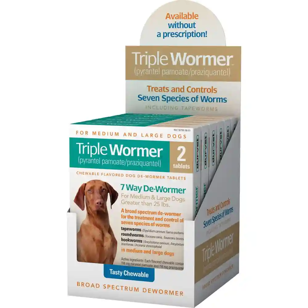 TRIPLE WORMER MED LRG DOG 2 CT