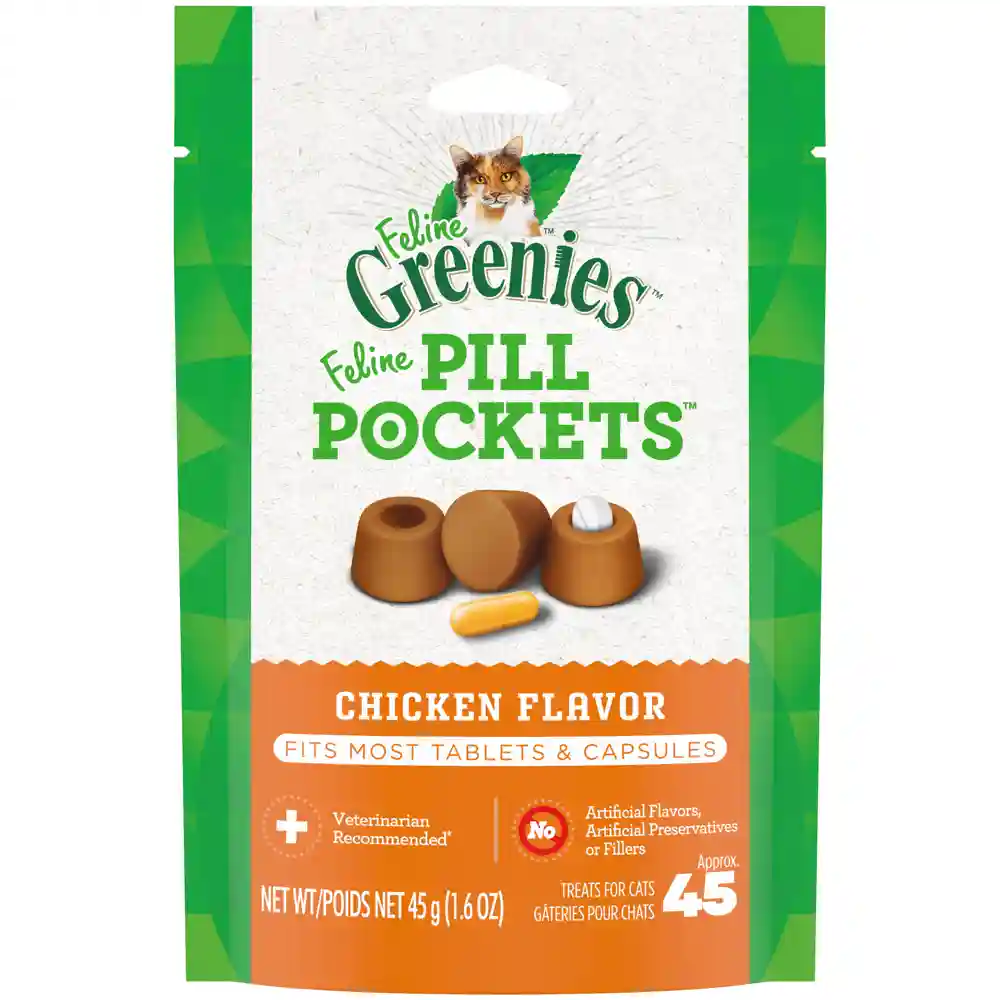 GREENIES FELINE PILL POCKET CHK 1.6 OZ