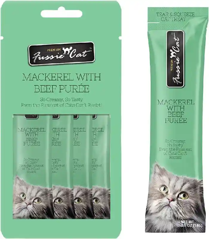 FUSSIE CAT PUREE MACR BEEF .5 OZ 4PK