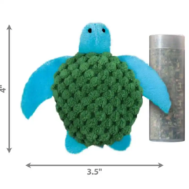 KONG REFLBL TURTLE GRN CAT TOY