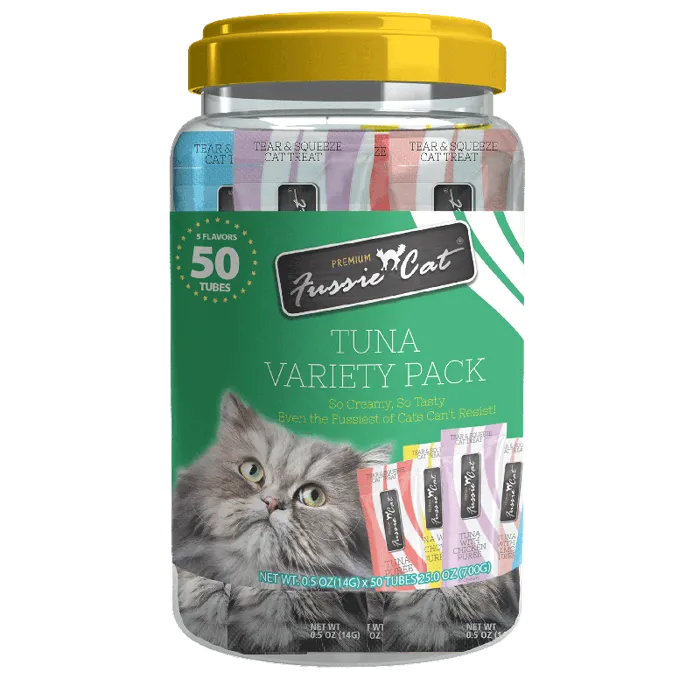 FUSSIE CAT PUREE TUNA VAR PK 5 FLAV 50CT