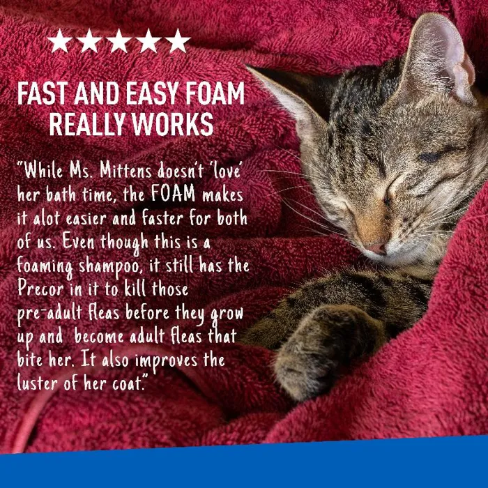 Adams Plus Flea And Tick Foaming Shampoo And Wash For Cats And Kittens 10-oz