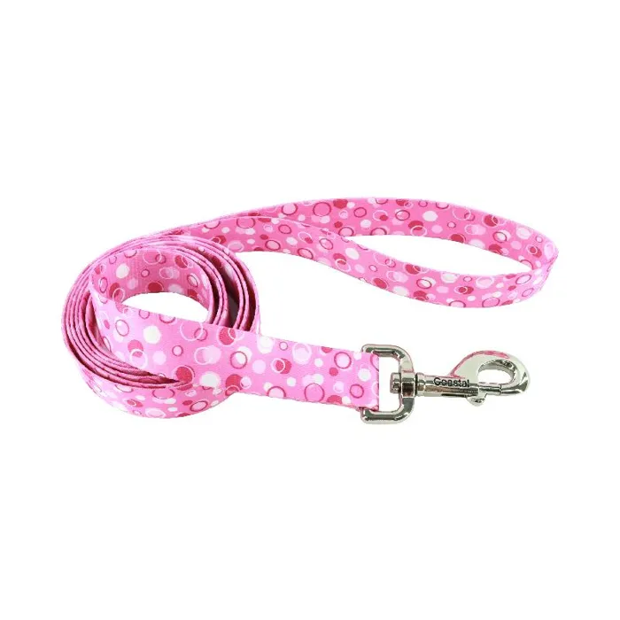 COASTAL LEASH PINK DOTS 1" X 6'