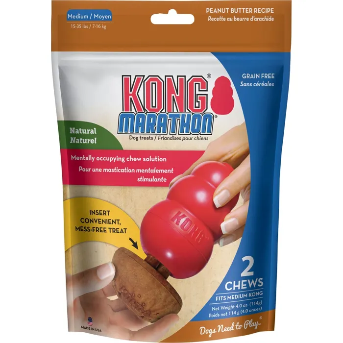 Kong Dog Marathon Gf Peanut Butter Medium 2-pk