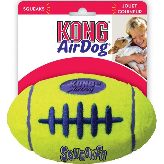 Air Kong Squeaker Football Medium Yellow