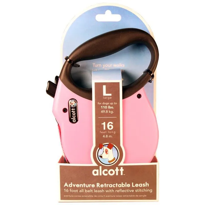 Alcott Retractable Leash Pink-large