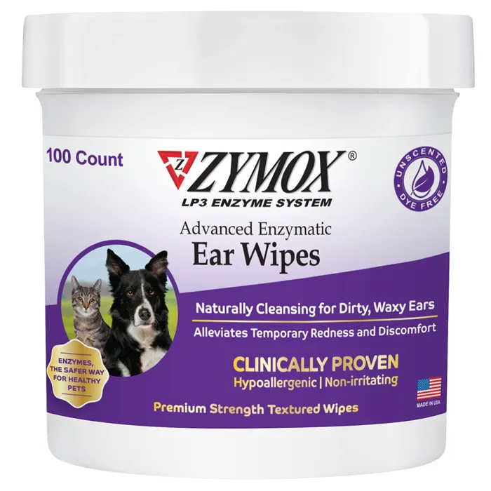 ZYMOX ADV ENZ EAR WIPES 100 CT